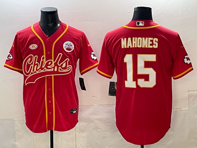 Men 2025 Nike Kansas City Chiefs #15 Mahomes Red 3th generation Joint Name Limited NFL Jersey 007